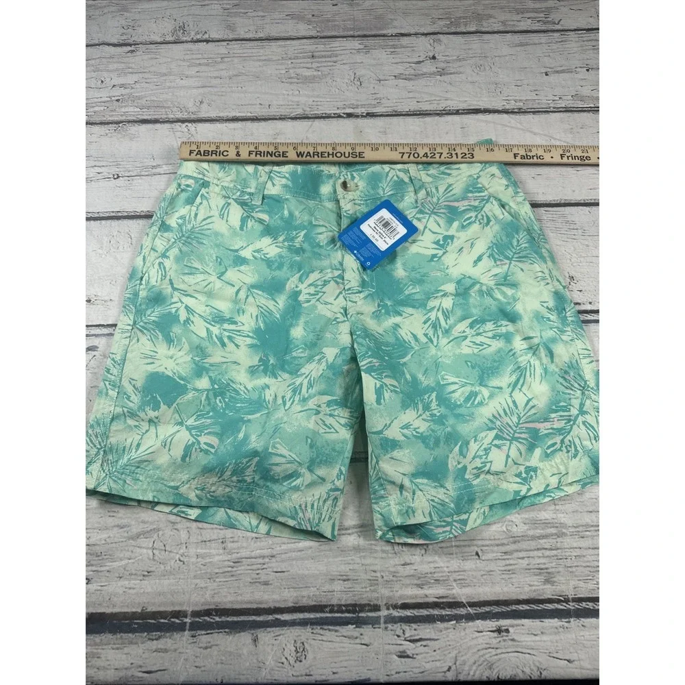 Columbia Men's Washed Out Printed Short  Ice Green SKETCHY Palms Print Size 32